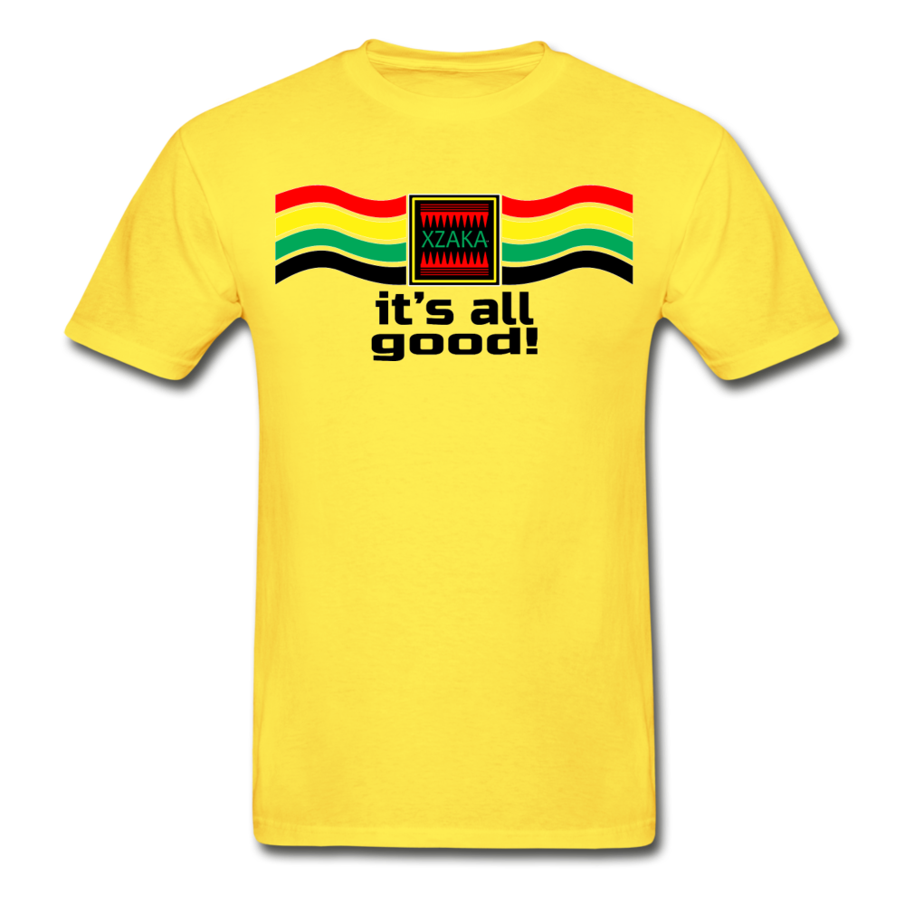 XZAKA - Men "It's All Good" Tagless T-Shirt - Hanes - WHT - yellow