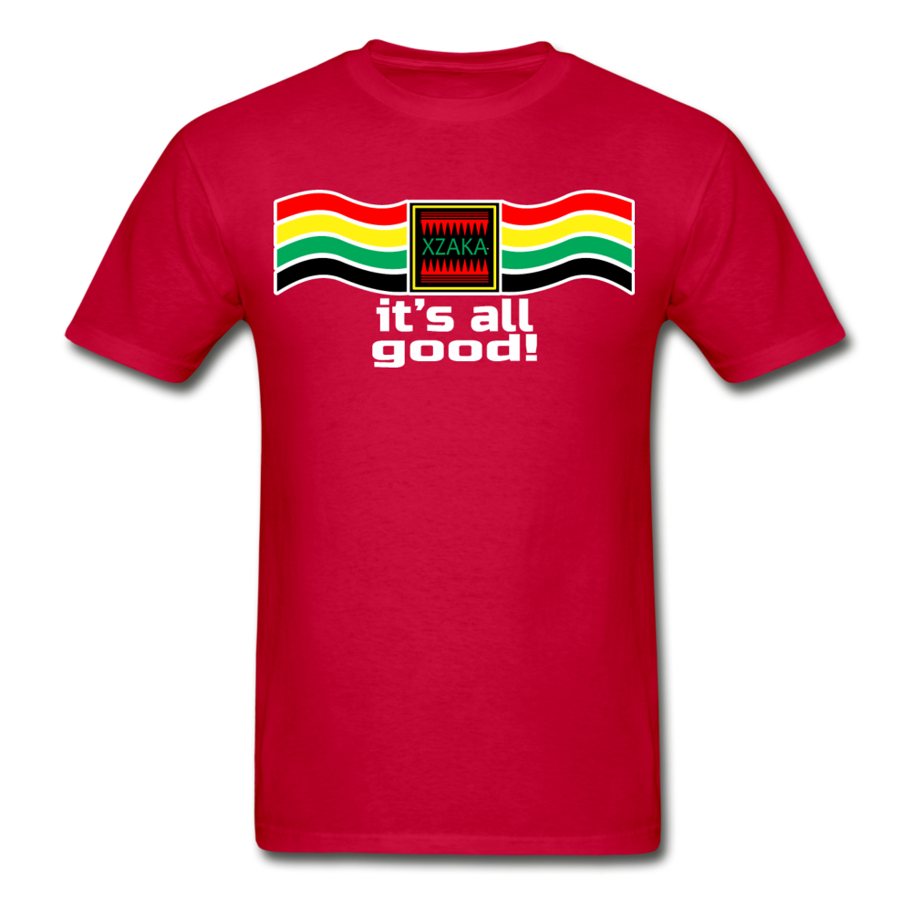 XZAKA - Men "It's All Good" Tagless T-Shirt - Hanes - BLK - red