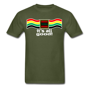XZAKA - Men "It's All Good" Tagless T-Shirt - Hanes - BLK - military green