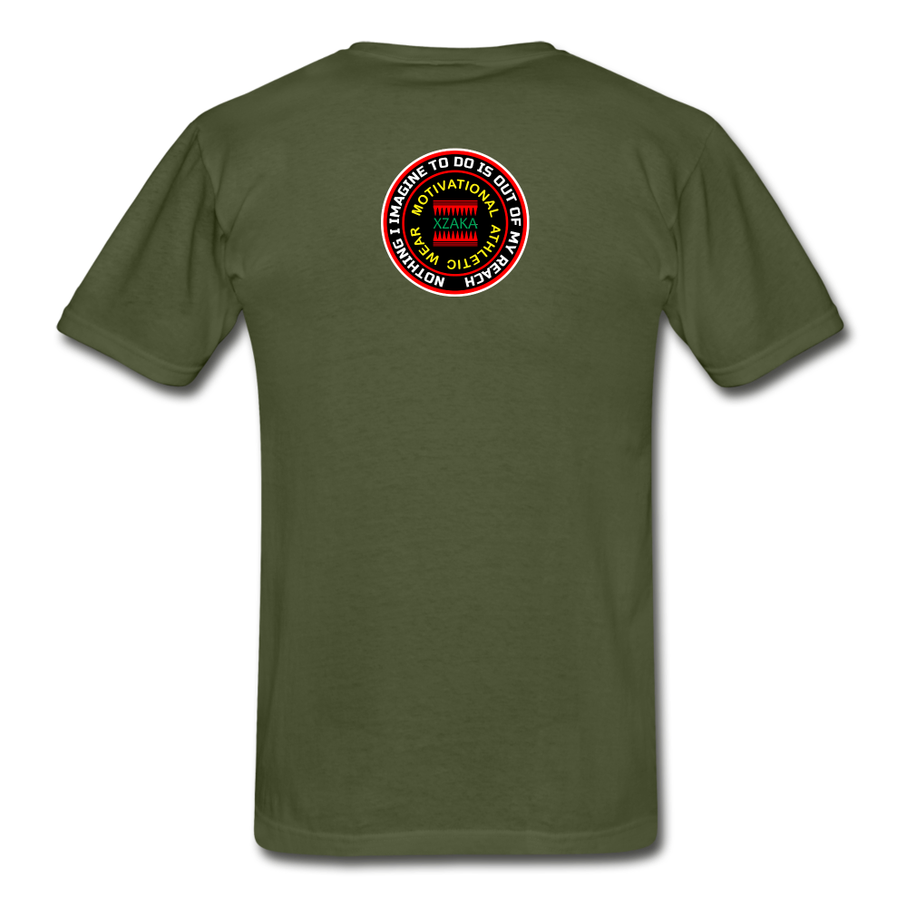 XZAKA - Men "It's All Good" Tagless T-Shirt - Hanes - BLK - military green