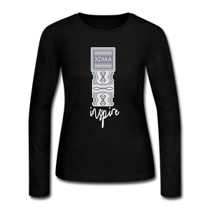 XZAKA - Women "INSPIRE" Long Sleeve T-Shirt -BLK - black