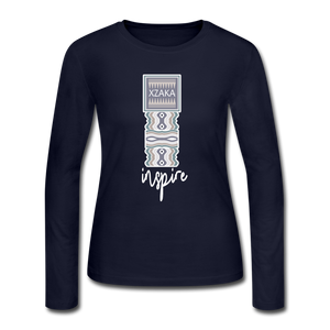 XZAKA - Women "INSPIRE" Long Sleeve T-Shirt -BLK - navy