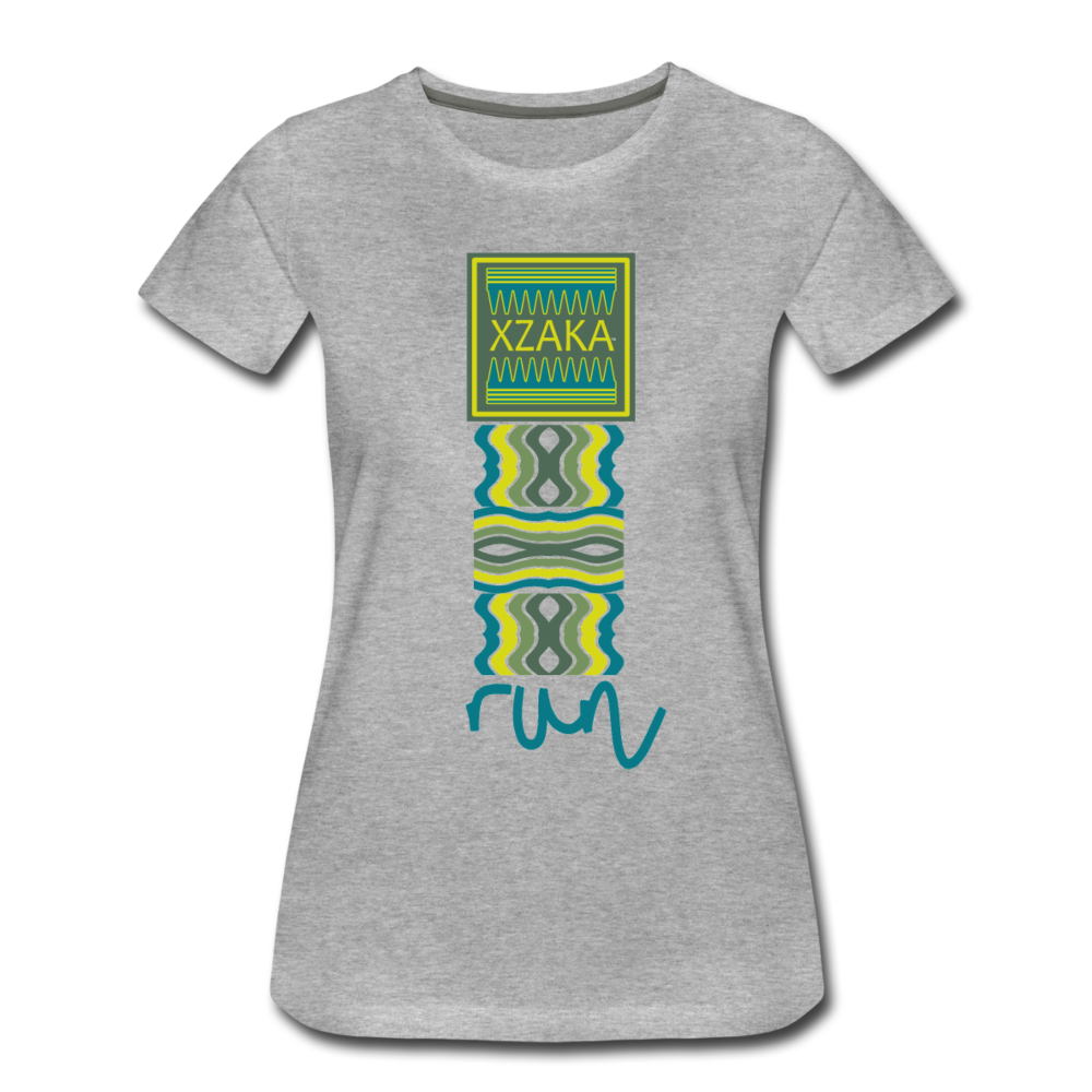 XZAKA - Women "RUN" Short Sleeve T-Shirt - heather gray