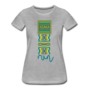 XZAKA - Women "RUN" Short Sleeve T-Shirt - heather gray