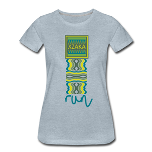 XZAKA - Women "RUN" Short Sleeve T-Shirt - heather ice blue