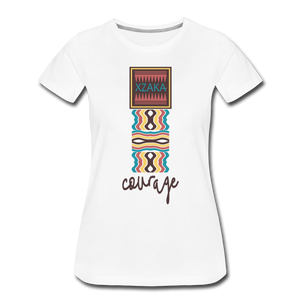 XZAKA - Women "COURAGE" Short Sleeve T-Shirt - white
