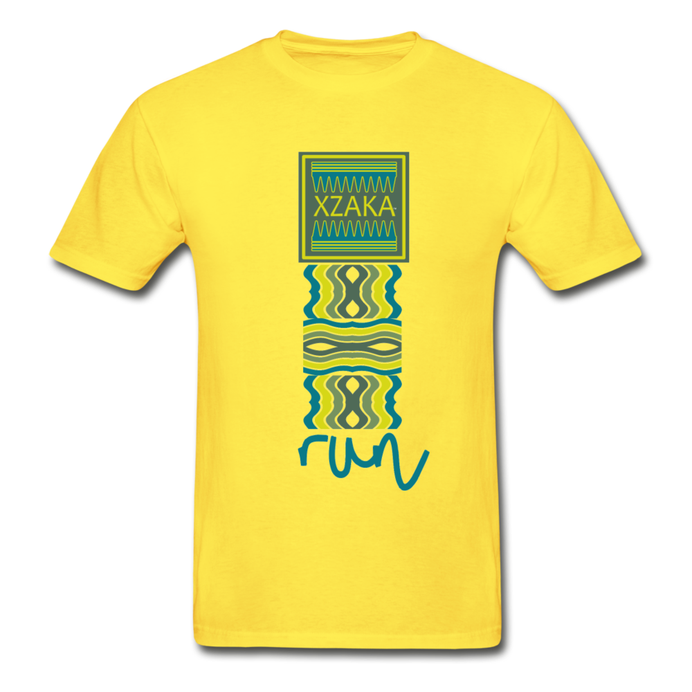 XZAKA - Men "RUN" Short Sleeve T-Shirt -Tagless - yellow