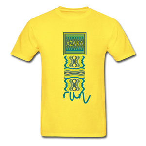 XZAKA - Men "RUN" Short Sleeve T-Shirt -Tagless - yellow