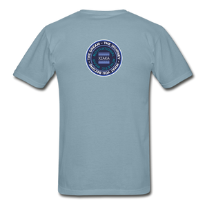 XZAKA - Men "SWEAT"  Tagless T-Shirt - Hanes - WHT - stonewash blue