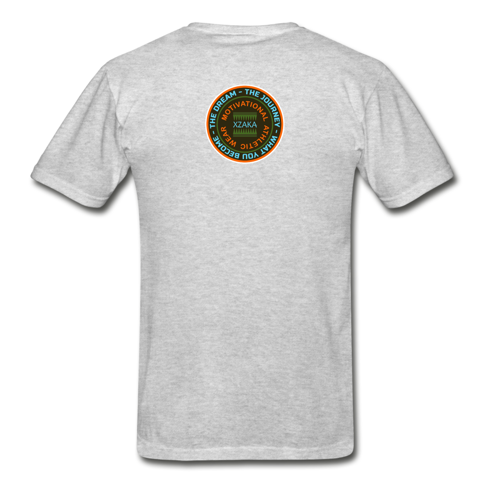 XZAKA - Men "Train Hard To Beat" Short Sleeve T-Shirt -Tagless - heather gray