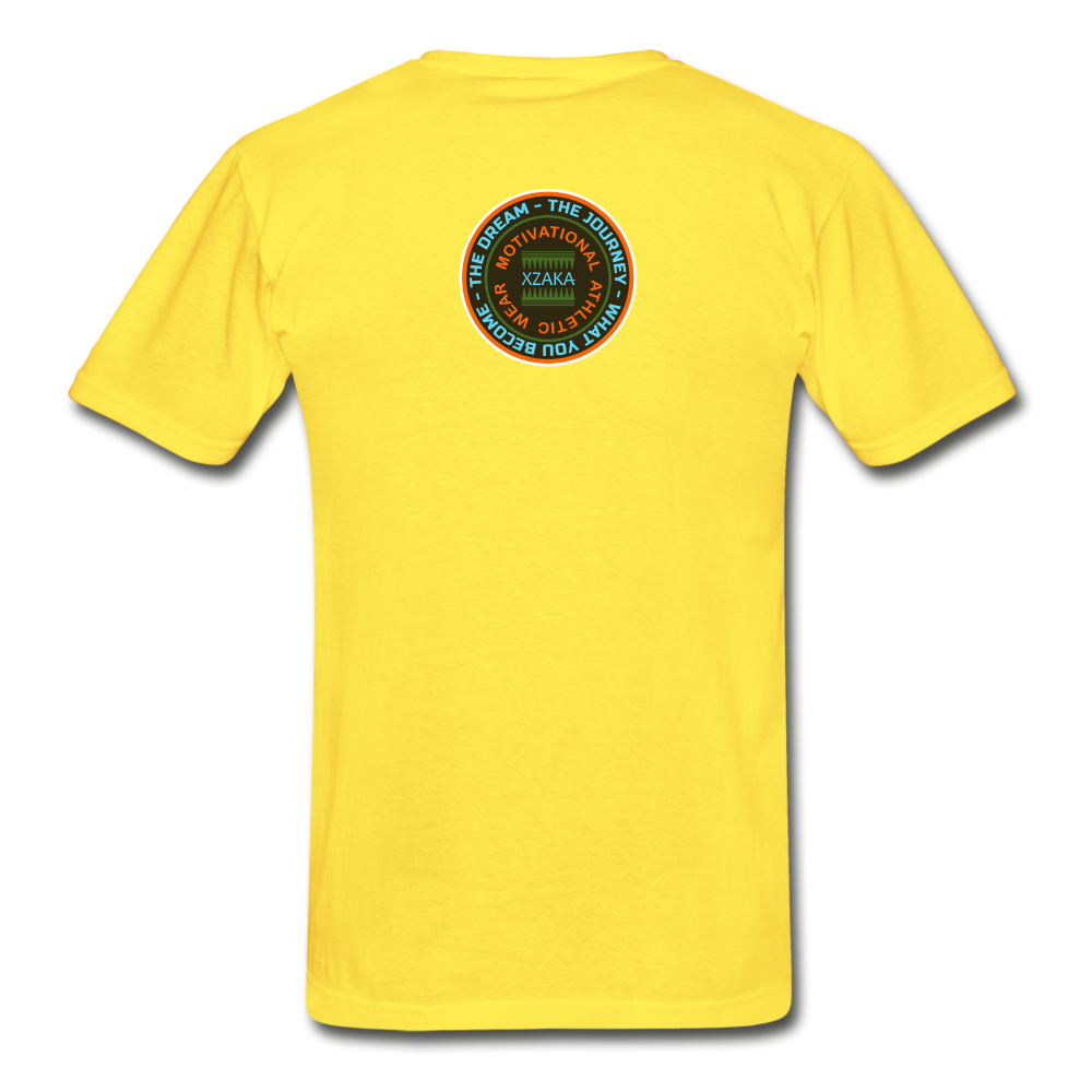 XZAKA - Men "Train Hard To Beat" Short Sleeve T-Shirt -Tagless - yellow
