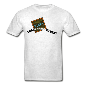 XZAKA - Men "Train Hard To Beat" Short Sleeve T-Shirt -Tagless - light heather gray