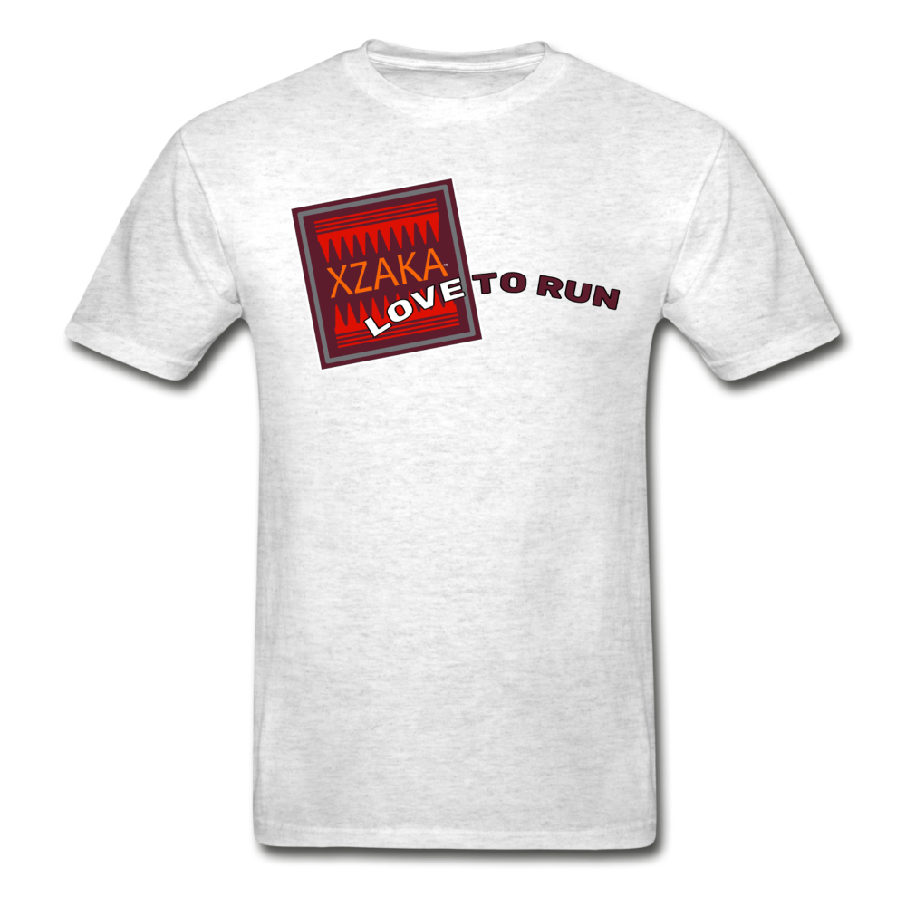 XZAKA - Men "LOVE TO RUN" Short Sleeve T-Shirt -Tagless - light heather gray