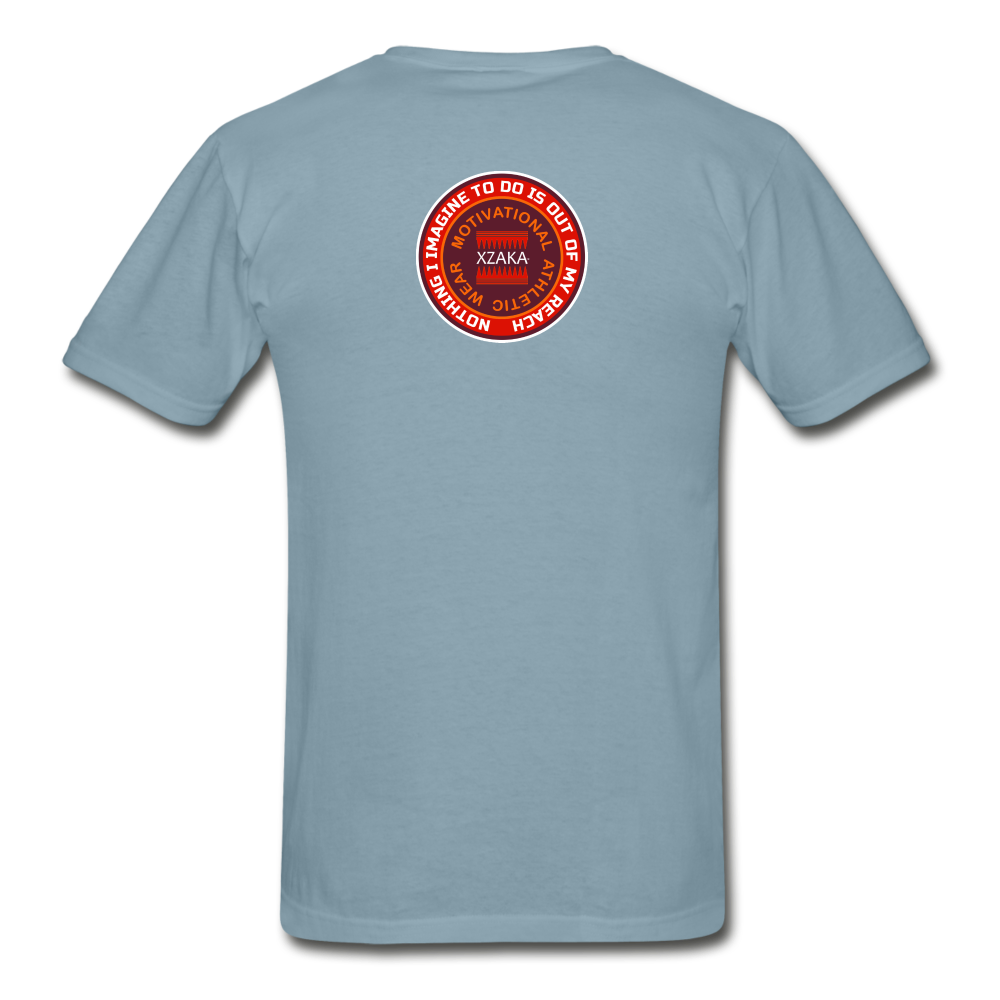 XZAKA - Men "LOVE TO RUN" Short Sleeve T-Shirt -Tagless - stonewash blue