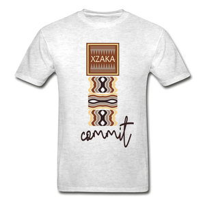 XZAKA - Men "COMMIT" Short Sleeve T-Shirt -Tagless - light heather gray