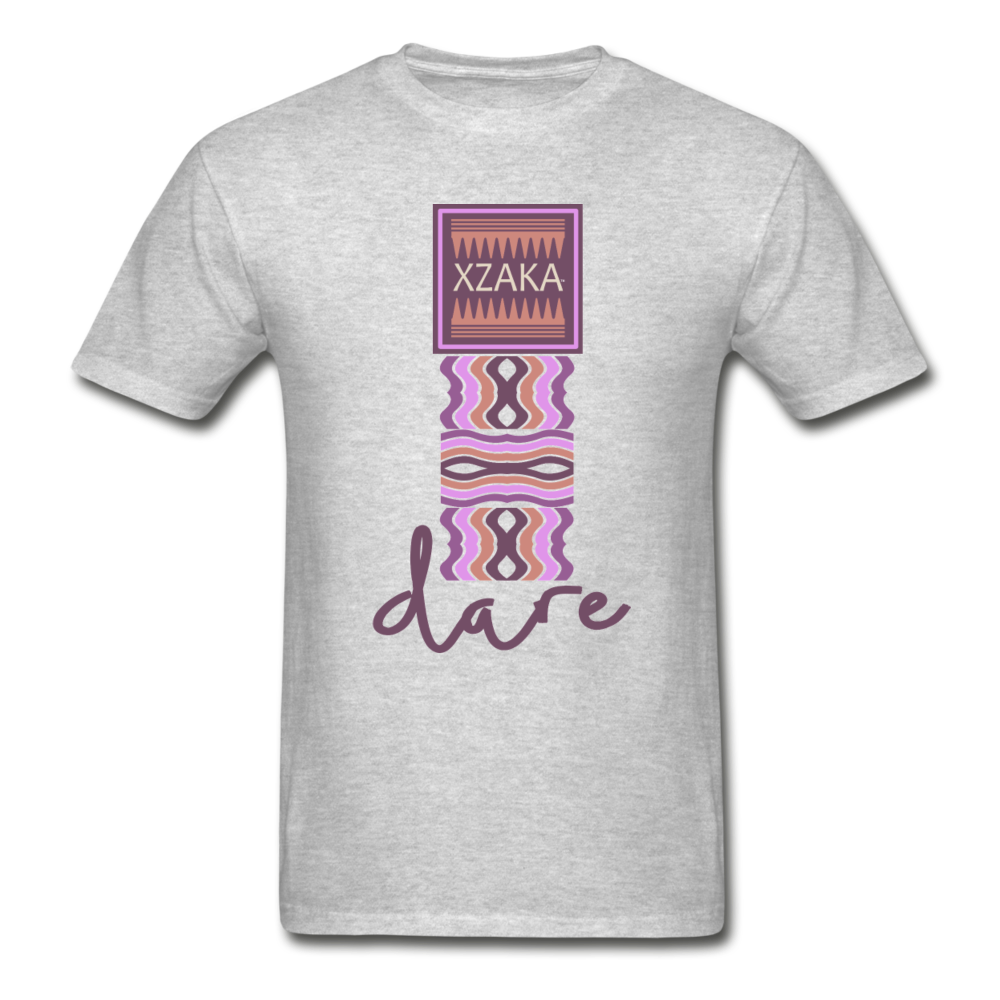 XZAKA - Men "DARE" Short Sleeve T-Shirt -Tagless - heather gray
