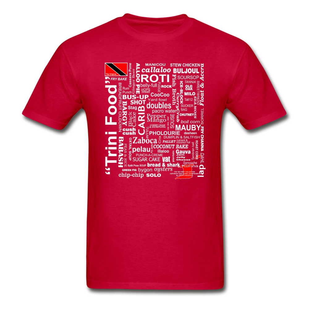 The Trini Spot - Men "Trini Food" Premium T-Shirt - 1607 - red