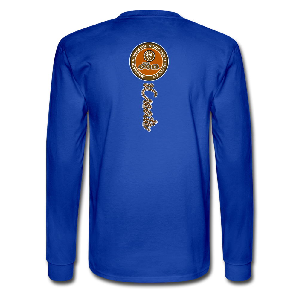 it's OON Men "iCreate" Graphic Long Sleeve T-Shirt -M4503 - royal blue
