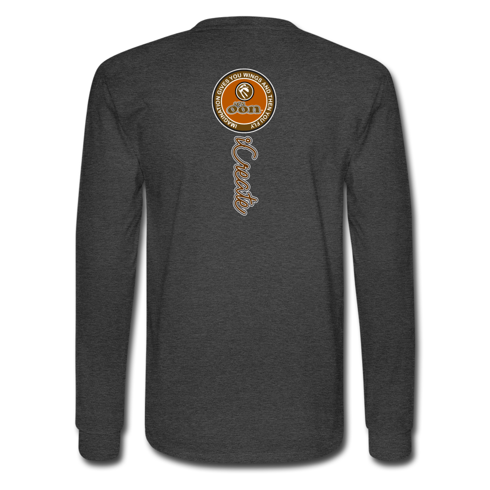 it's OON Men "iCreate" Graphic Long Sleeve T-Shirt -M4503 - heather black