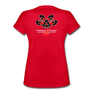 The Trini Spot - Women "Trini Talk" V-Neck T-Shirt - W1651 - red