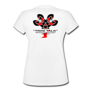 The Trini Spot - Women "Trini Talk" V-Neck T-Shirt - W1654 - white