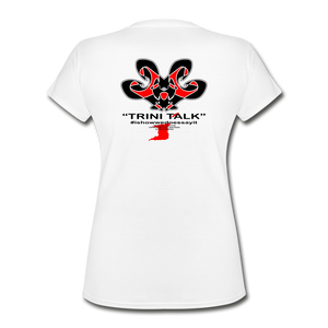 The Trini Spot - Women "Trini Talk" V-Neck T-Shirt - W1660 - white