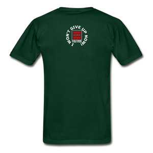 XZAKA - Men "Won't Give Up" T-Shirt - M2181 - forest green