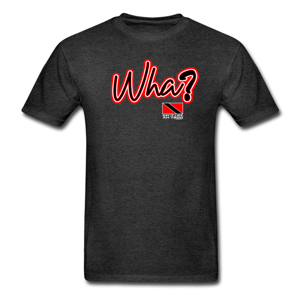 The Trini Spot - Men "Wha" Premium T-Shirt - M1685 - charcoal gray