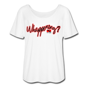 The Trini Spot - Women "Whappening" Flowy T-Shirt - W1664 - white