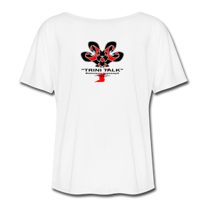 The Trini Spot - Women "Whappening" Flowy T-Shirt - W1664 - white