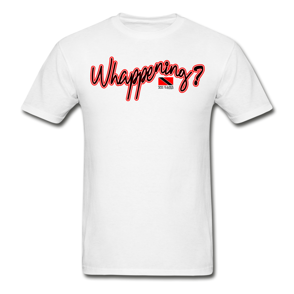 The Trini Spot - Men "Whappening"  T-Shirt - W1689 - white