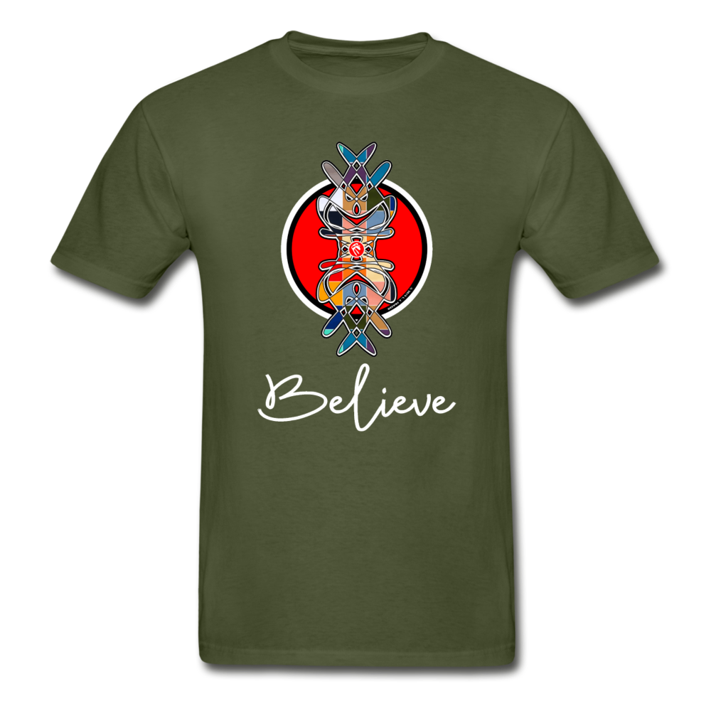 it's OON - Men "Believe" iCREATE T-Shirt - M1512 - military green