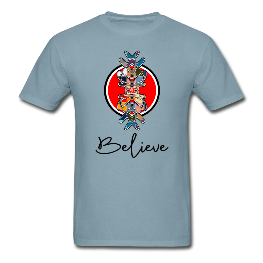 it's OON - Men "Believe" iCREATE T-Shirt - M1511 - stonewash blue