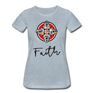 it's OON - Women "Faith" iCREATE T-Shirt - M1524 - heather ice blue