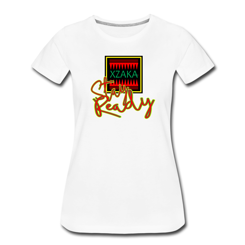 XZAKA Women "Stay Ready" Motivational T-Shirt - white