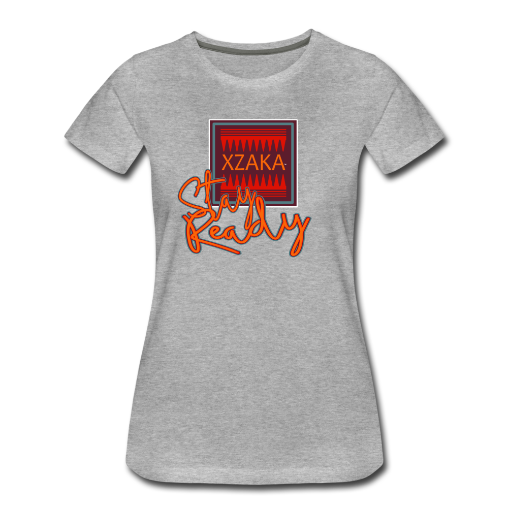 XZAKA Women "Stay Ready" Motivational T-Shirt-2 - heather gray