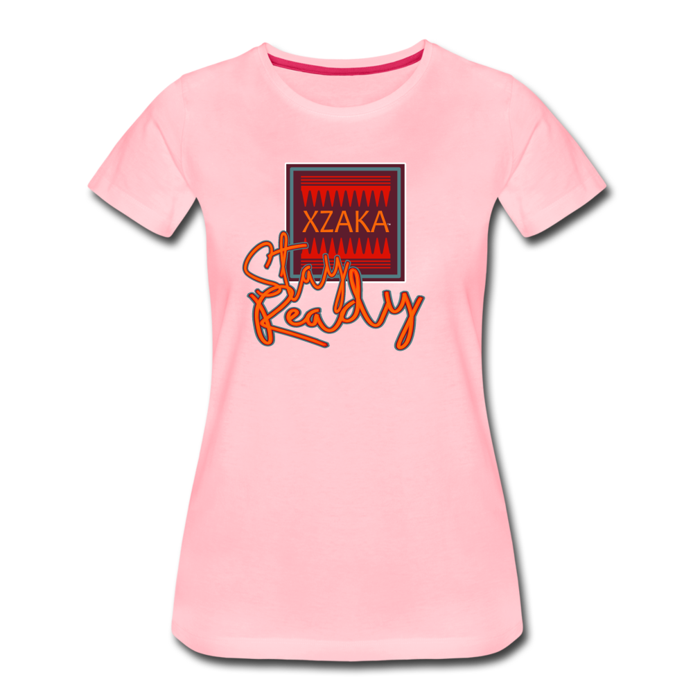 XZAKA Women "Stay Ready" Motivational T-Shirt-2 - pink