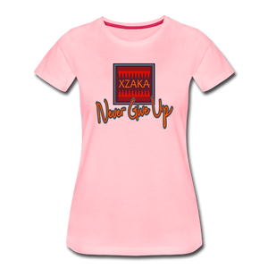 XZAKA - Men "Never Give Up" Motivational T-Shirt - M2408 - pink