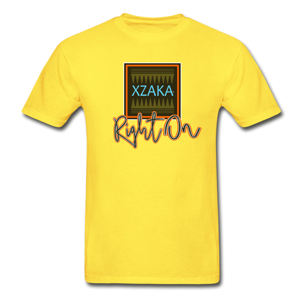 XZAKA - Men "Right On" Motivational T-Shirt - M2410 - yellow