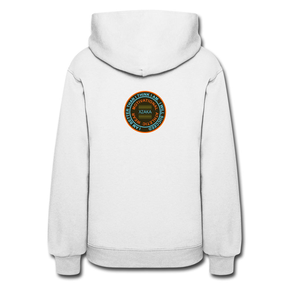 XZAKA - Women "Right On" Motivational Hoodie - white