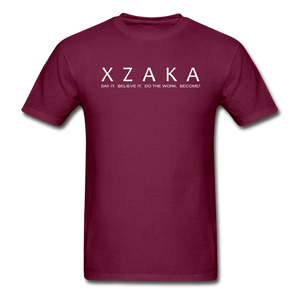 XZAKA - Men "Say It" Motivational T-Shirt -M5012 - burgundy