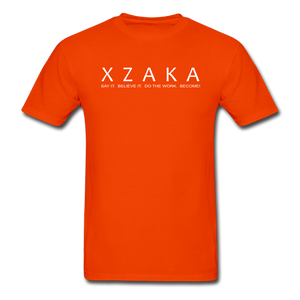 XZAKA - Men "Say It" Motivational T-Shirt -M5012 - orange