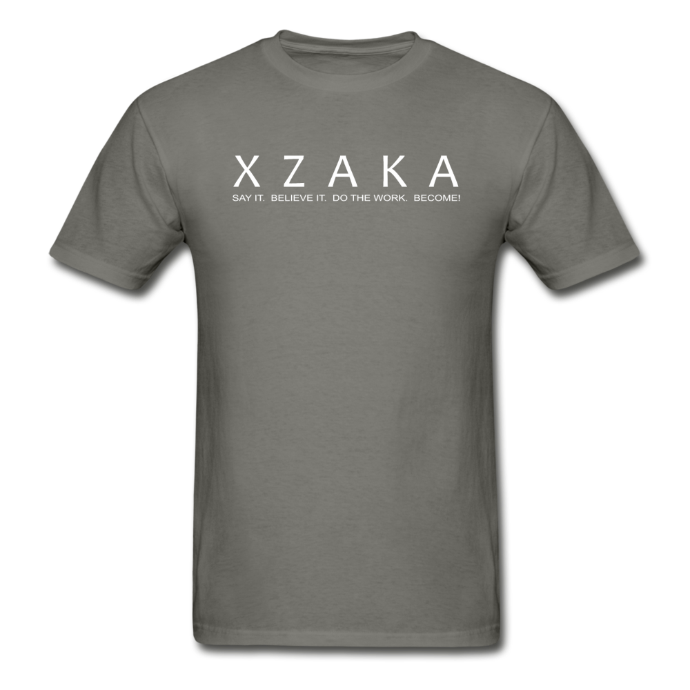 XZAKA - Men "Say It" Motivational T-Shirt -M5012 - charcoal