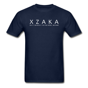 XZAKA - Men "Say It" Motivational T-Shirt -M5012 - navy