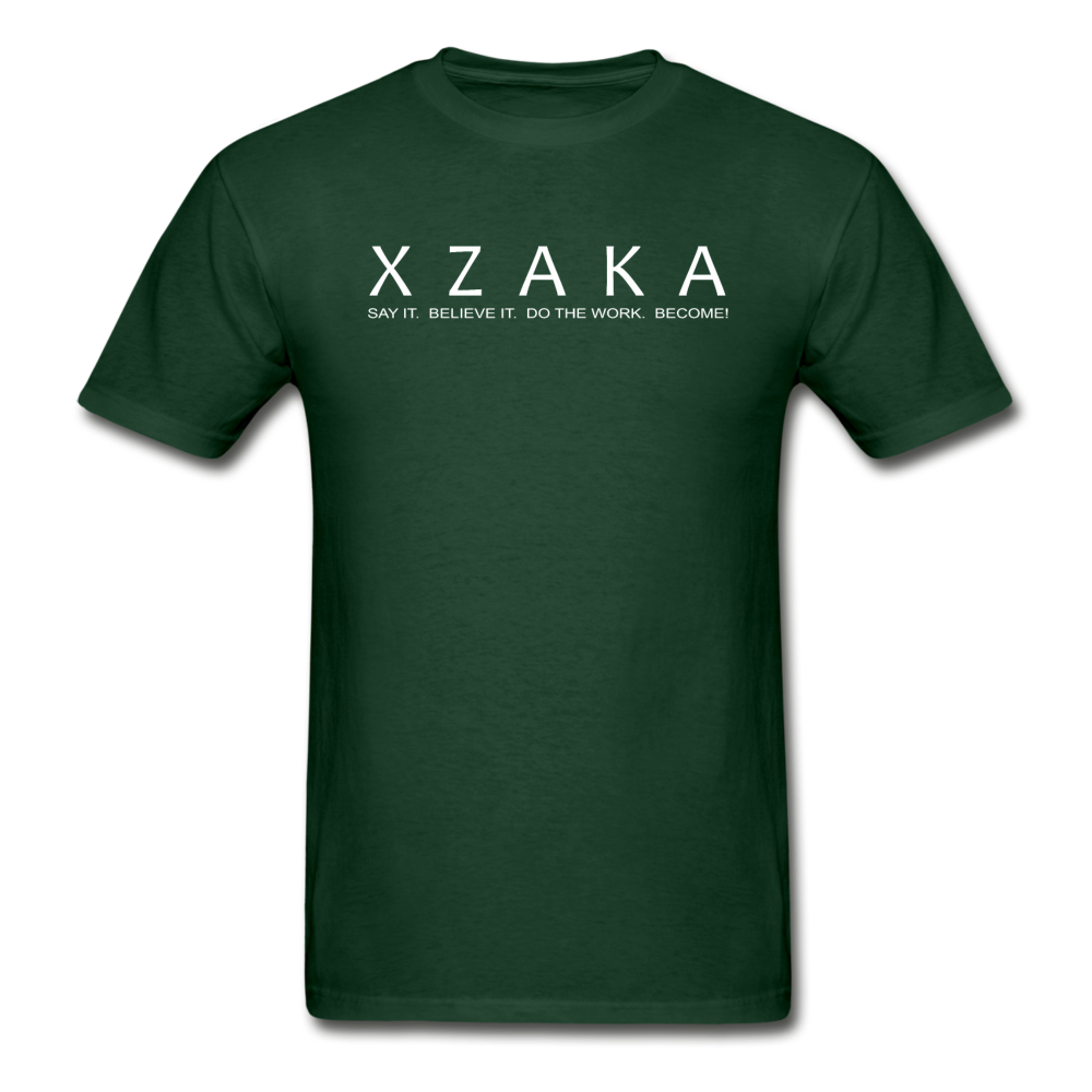 XZAKA - Men "Say It" Motivational T-Shirt -M5012 - forest green