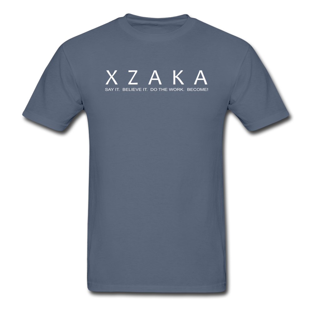 XZAKA - Men "Say It" Motivational T-Shirt -M5012 - denim