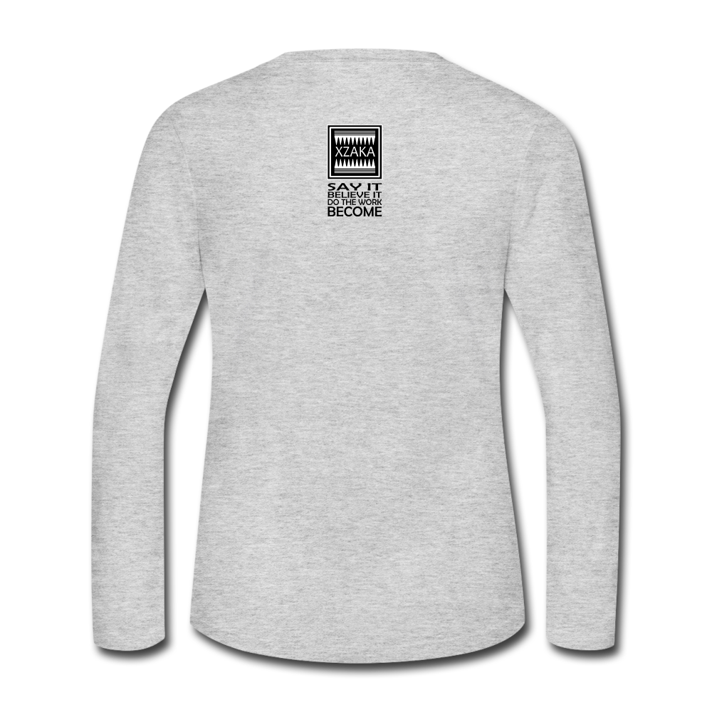 XZAKA - Women "Say It" Long Sleeve T-Shirt -W5030 - gray