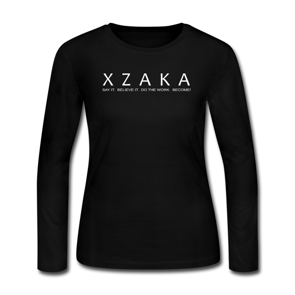 XZAKA - Women "Say It" Long Sleeve T-Shirt - W5031 - black