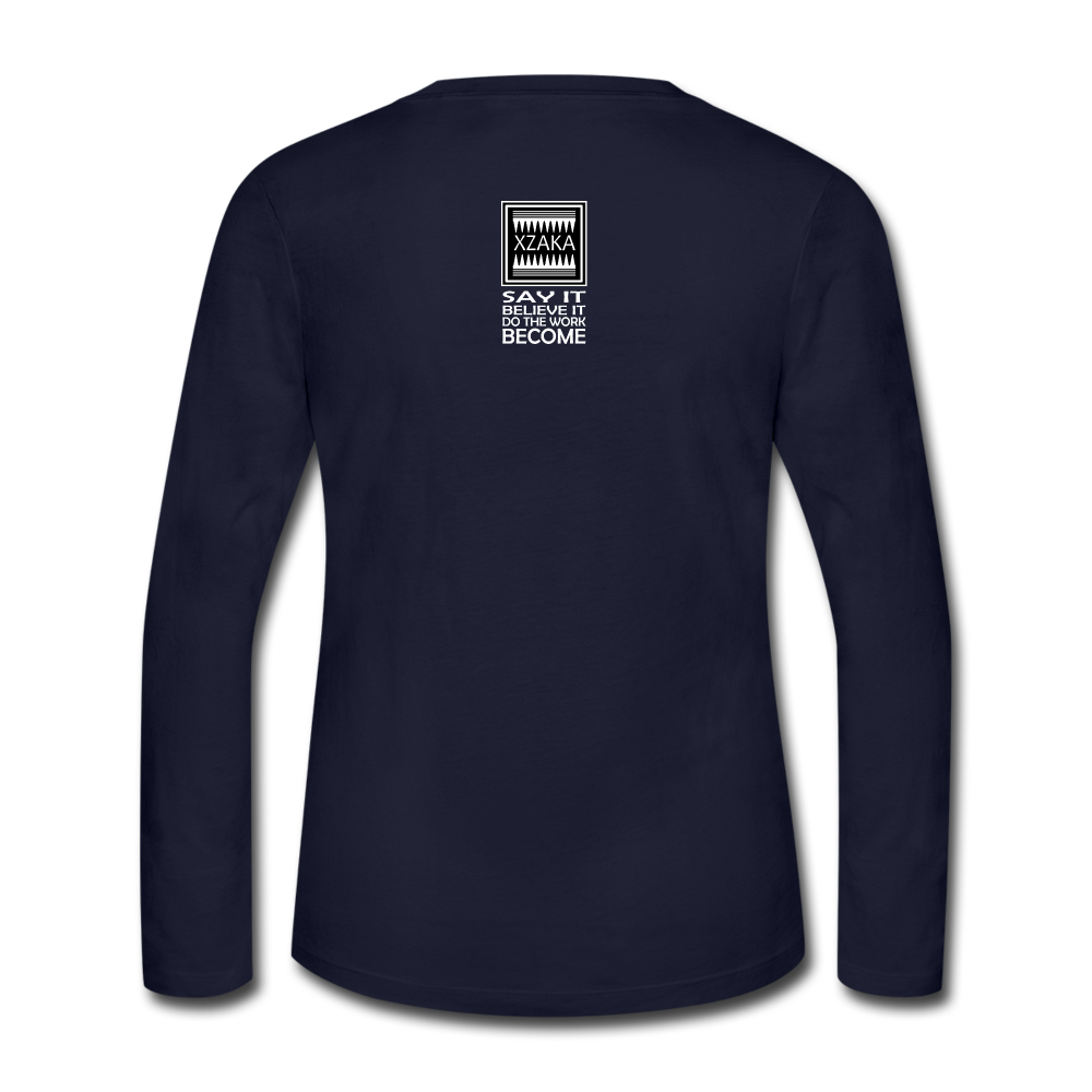 XZAKA - Women "Say It" Long Sleeve T-Shirt - W5031 - navy