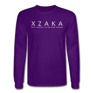 XZAKA Men "Say It" Motivational T-Shirt - W5138-FOL - purple
